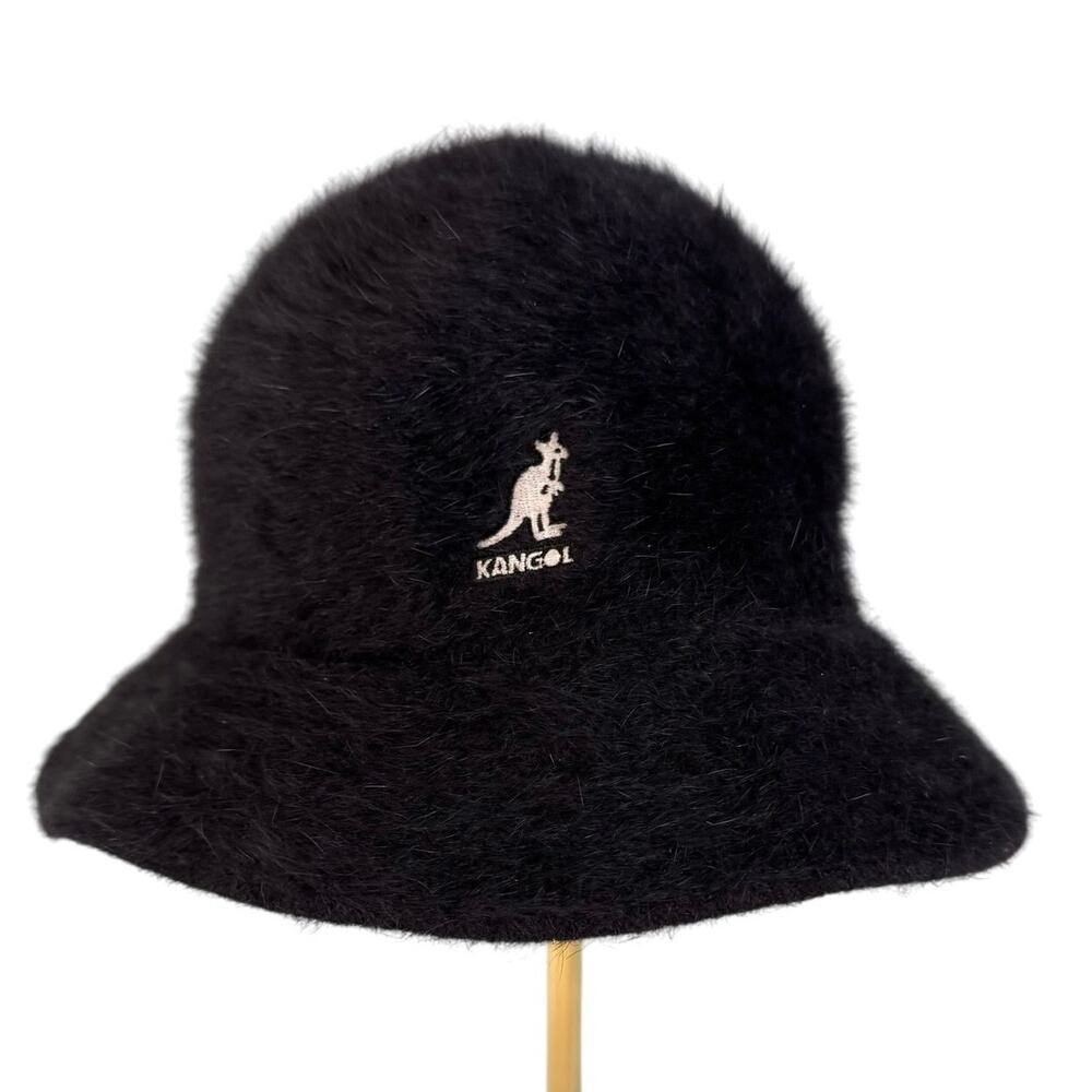 Vintage Kangol Furgora Bucket Hat Black Adult 25" Small Real Fur Angora Hip Hop
